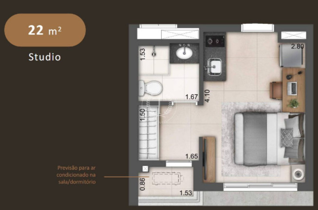 Imagem Apartamento com 1 Quarto à Venda, 21 m² em Campo Belo - São Paulo
