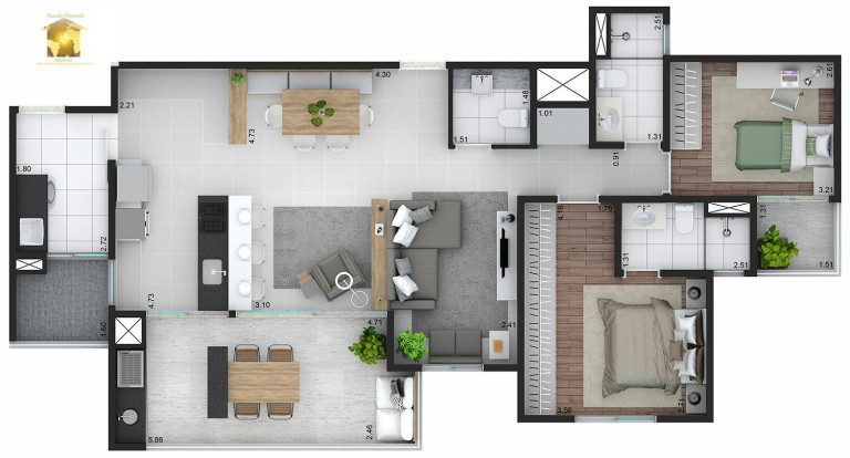 Imagem Apartamento com 3 Quartos à Venda, 105 m² em Vila Assunção - Santo André
