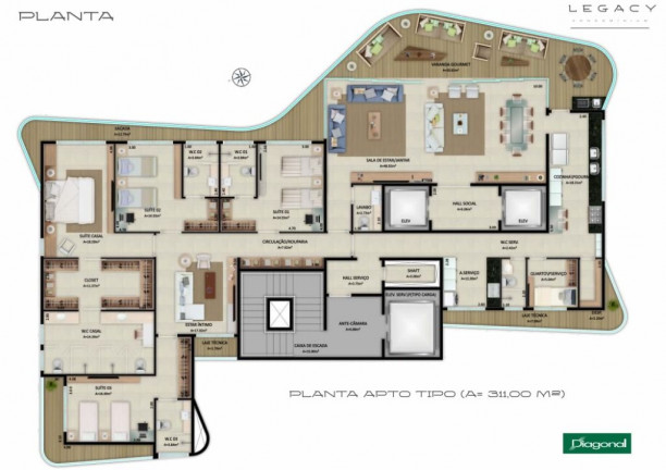 Apartamento com 4 Quartos à Venda, 330 m² em Aldeota - Fortaleza