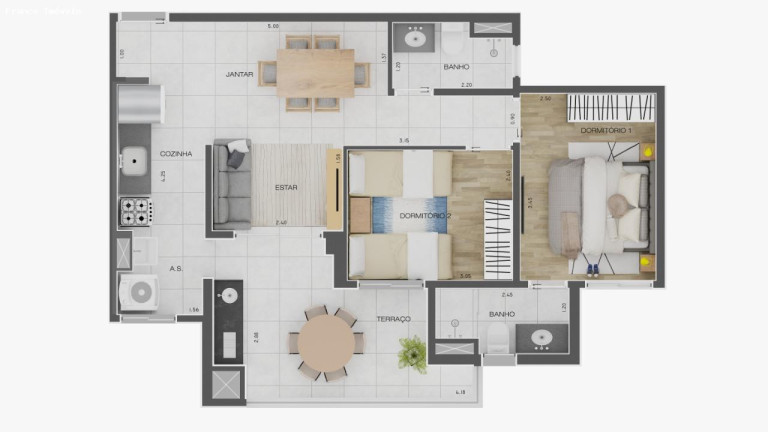 Imagem Apartamento com 2 Quartos à Venda, 63 m² em Campestre - Santo André