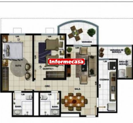 Imagem Apartamento com 2 Quartos à Venda, 72 m² em Posto 13 - Nova Iguaçu