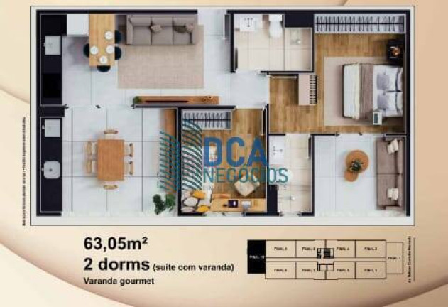 Imagem Apartamento com 2 Quartos à Venda, 58 m² em Loteamento Floresta - São José Dos Campos