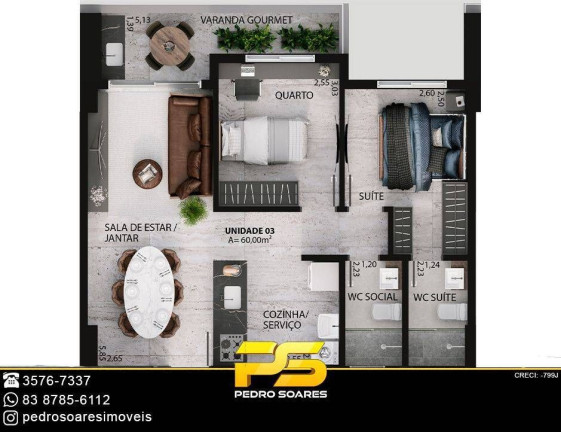 Imagem Apartamento com 2 Quartos à Venda, 67 m² em Aeroclube - João Pessoa