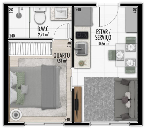 Imagem Apartamento com 2 Quartos à Venda, 42 m² em Capão Raso - Curitiba