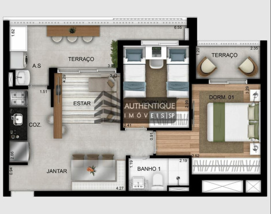 Apartamento com 2 Quartos à Venda, 56 m² em Bosque Da Saúde - São Paulo