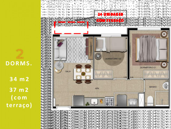 Imagem Apartamento com 2 Quartos à Venda, 34 m² em Barra Funda - São Paulo