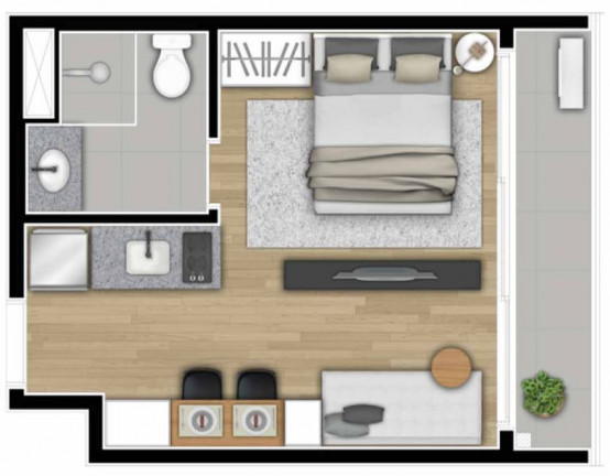 Imagem Apartamento com 1 Quarto à Venda, 45 m² em Liberdade - São Paulo
