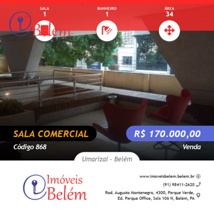Imagem Imóvel Comercial à Venda, 34 m² em Umarizal - Belém