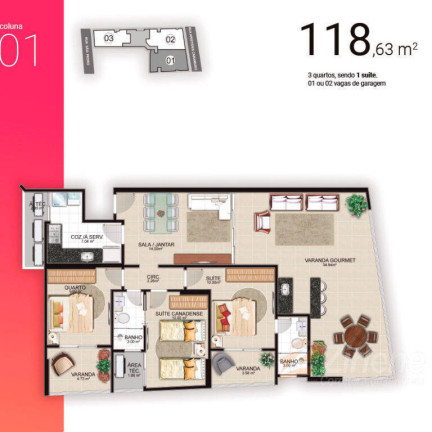 Imagem Apartamento com 2 Quartos à Venda, 90 m² em Muquiçaba - Guarapari