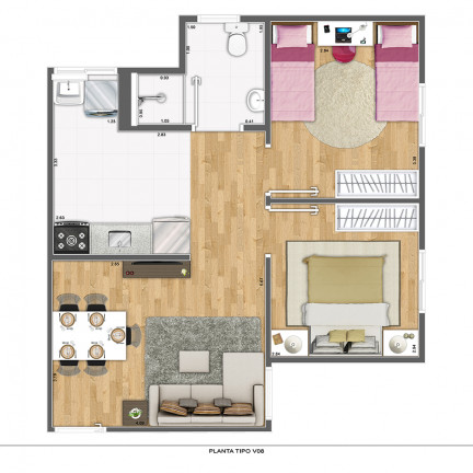 Imagem Apartamento com 2 Quartos à Venda, 51 m² em Jardim Roseira - Campinas