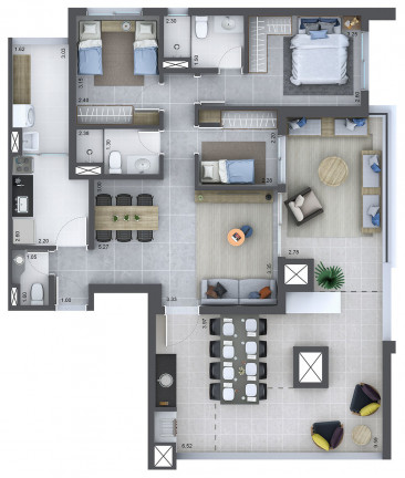 Apartamento com 2 Quartos à Venda, 71 m² em Barra Funda - São Paulo