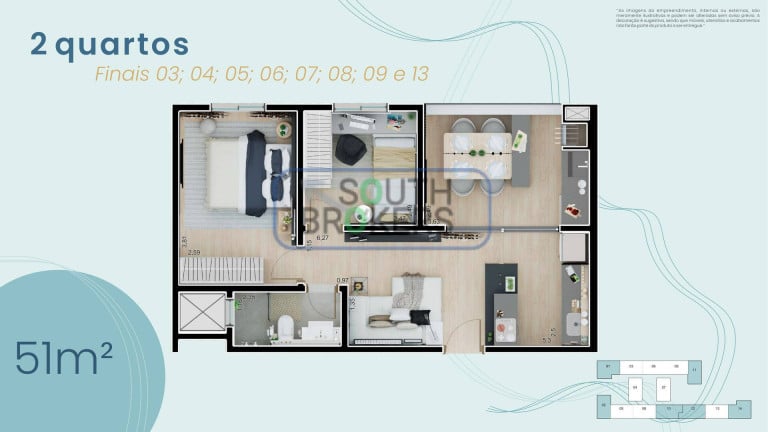 Apartamento com 2 Quartos à Venda, 51 m² em Hauer - Curitiba