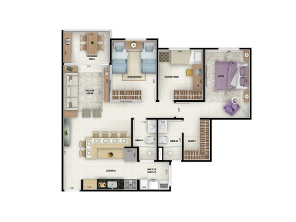 Imagem Apartamento com 3 Quartos à Venda, 85 m² em Altos Do Morumbi - Vinhedo