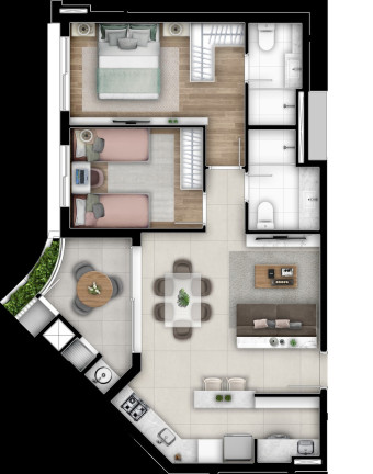Apartamento com 2 Quartos à Venda, 68 m² em Cabral - Curitiba