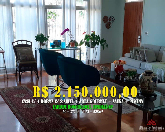 Imagem Casa com 4 Quartos à Venda, 372 m² em Jardim Messina - Jundiaí