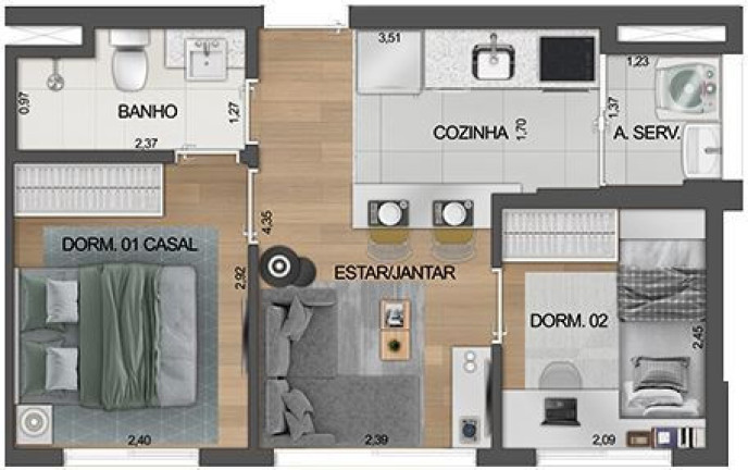 Imagem Apartamento com 2 Quartos à Venda, 33 m² em Moema - São Paulo