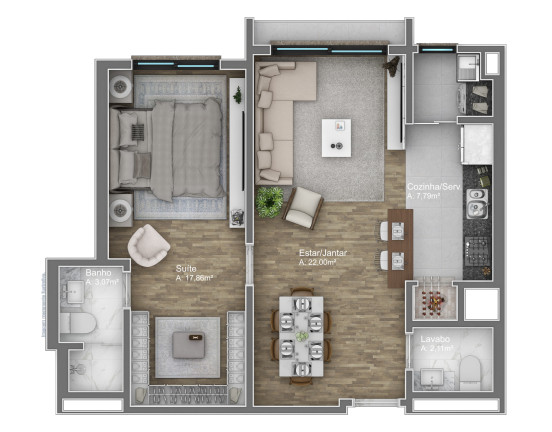 Imagem Apartamento com 1 Quarto à Venda, 56 m² em Av. Central - Gramado