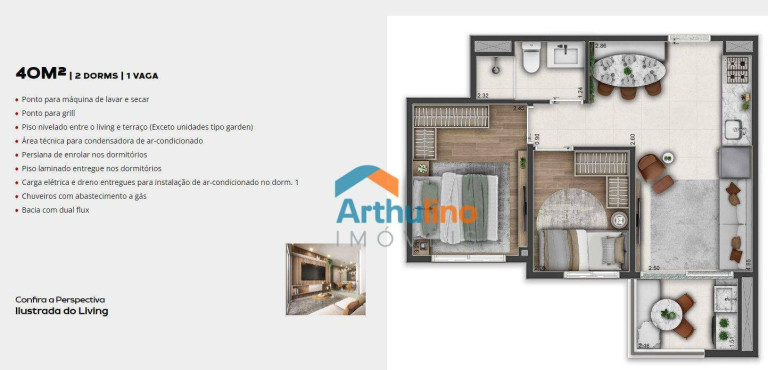 Foto do imóvel: Apartamento com 2 Quartos à Venda, 40 m² em Vila Guilhermina - São Paulo