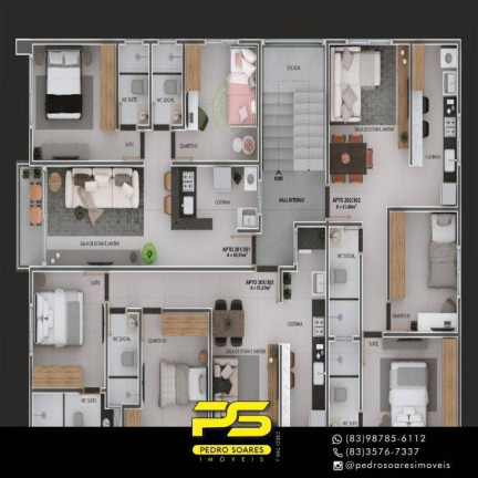 Imagem Apartamento com 2 Quartos à Venda, 55 m² em Jardim Cidade Universitária - João Pessoa