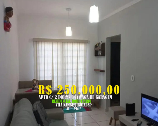 Imagem Apartamento com 2 Quartos à Venda, 59 m² em Vila Nambi - Jundiaí