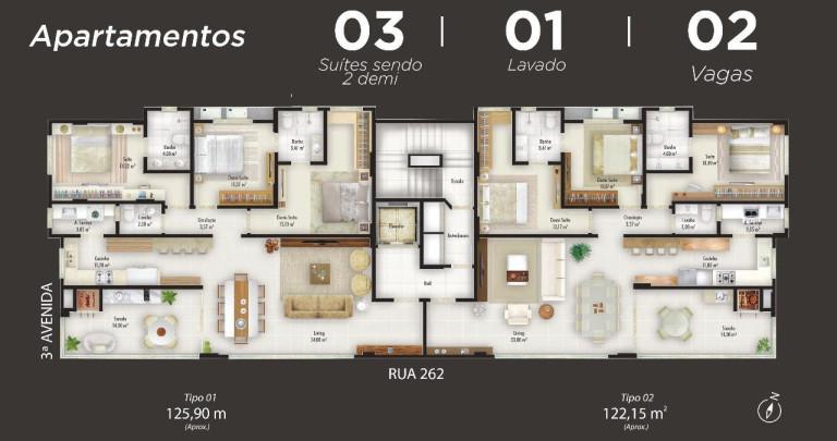 Imagem Apartamento com 3 Quartos à Venda, 125 m² em Meia Prata - Itapema