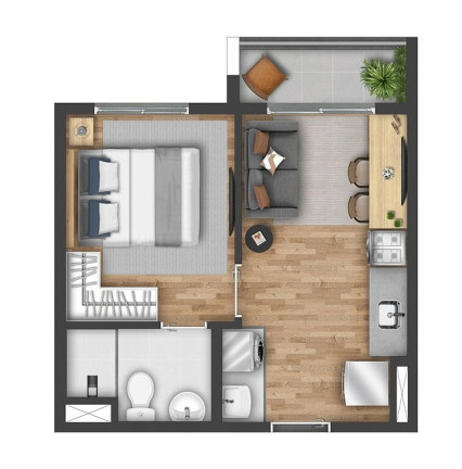 Apartamento com 1 Quarto à Venda, 37 m² em Vila Butantã - São Paulo