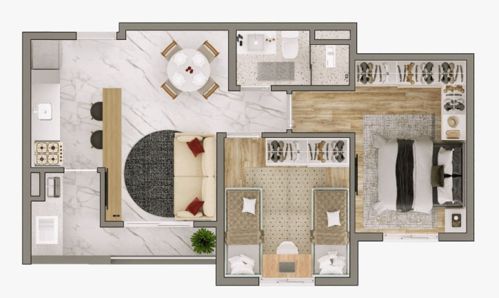 Imagem Apartamento com 2 Quartos à Venda, 47 m² em Jundiapeba - Mogi Das Cruzes