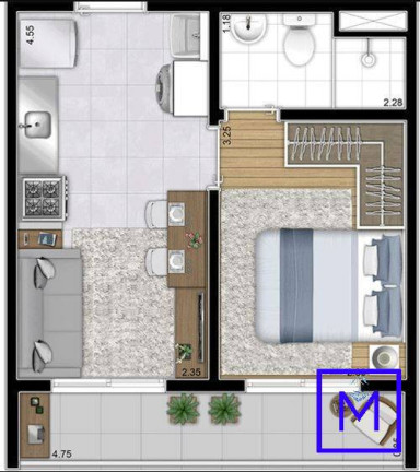 Imagem Apartamento com 1 Quarto à Venda, 28 m² em Belenzinho - São Paulo