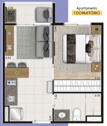 Imagem Apartamento com 1 Quarto à Venda, 28 m² em Centro - São Paulo