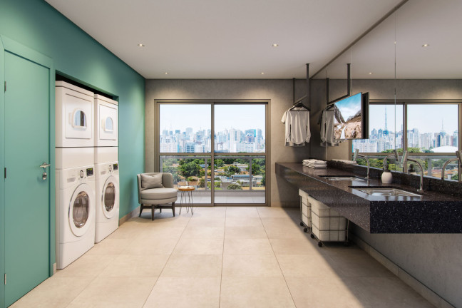 Imagem Imóvel com 1 Quarto para Alugar, 33 m² em Brooklin Novo - São Paulo