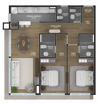 Imagem Apartamento com 2 Quartos à Venda, 80 m² em Floresta - Gramado