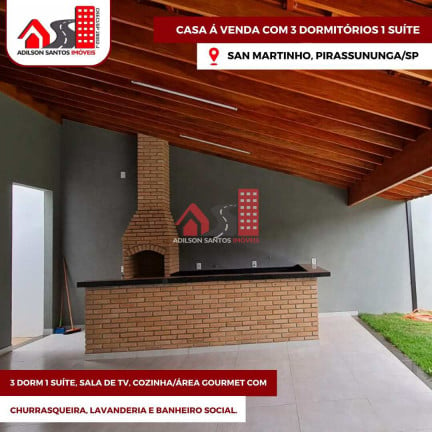 Imagem Casa com 3 Quartos à Venda, 250 m² em Jardim Residencial San Martinho - Pirassununga