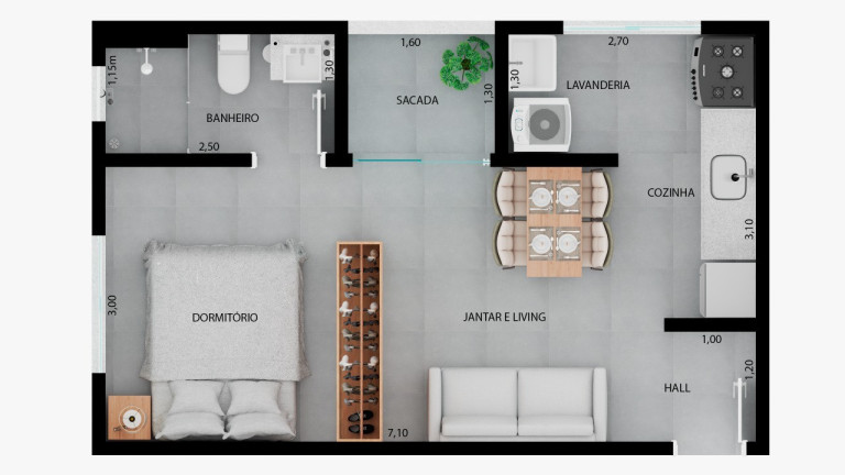 Imagem Kitnet com 1 Quarto à Venda, 34 m² em Conjunto Habitacional Terra Dos Ipês - Pindamonhangaba