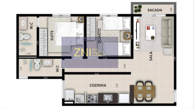 Imagem Apartamento com 2 Quartos à Venda, 66 m² em Vila Monte Alegre - Ribeirão Preto