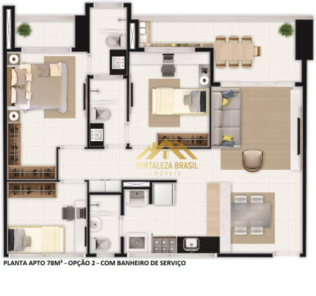 Imagem Apartamento com 3 Quartos à Venda, 78 m² em Parquelândia - Fortaleza