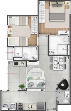 Imagem Apartamento com 2 Quartos à Venda, 60 m² em Baeta Neves - São Bernardo Do Campo