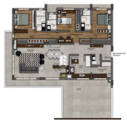 Imagem Apartamento com 3 Quartos à Venda, 121 m² em Nossa Senhora De Lourdes - Santa Maria
