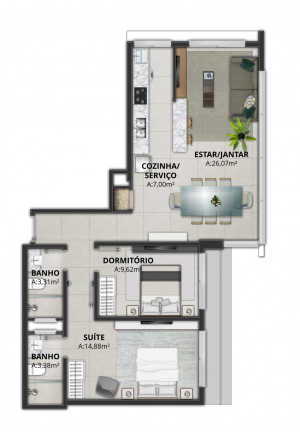 Imagem Apartamento com 2 Quartos à Venda, 90 m² em Centro - Torres