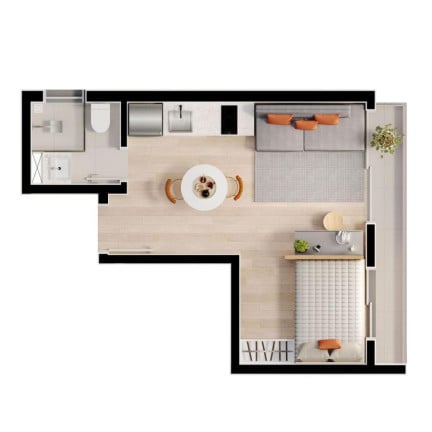 Imagem Apartamento com 1 Quarto à Venda, 24 m² em Prado Velho - Curitiba