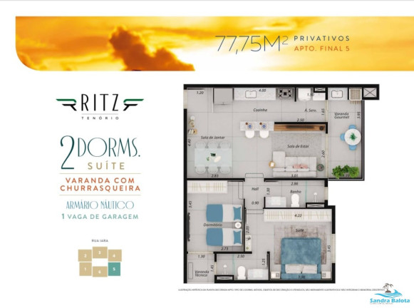 Apartamento com 2 Quartos à Venda, 79 m² em Tenório - Ubatuba