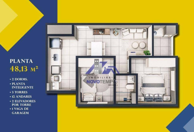 Imagem Apartamento com 2 Quartos à Venda, 48 m² em Parque Residencial Aeroporto - Araçatuba