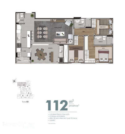 Apartamento com 3 Quartos à Venda, 96 m² em Cabral - Curitiba
