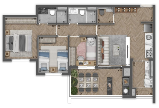 Apartamento com 3 Quartos à Venda, 135 m² em Vila Santa Catarina - São Paulo