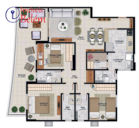 Imagem Apartamento com 3 Quartos à Venda, 114 m² em Umarizal - Belém