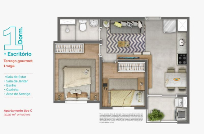 Imagem Apartamento com 2 Quartos à Venda, 47 m²