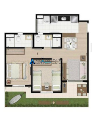Apartamento com 2 Quartos à Venda, 66 m² em Cidade Luiza - Jundiaí