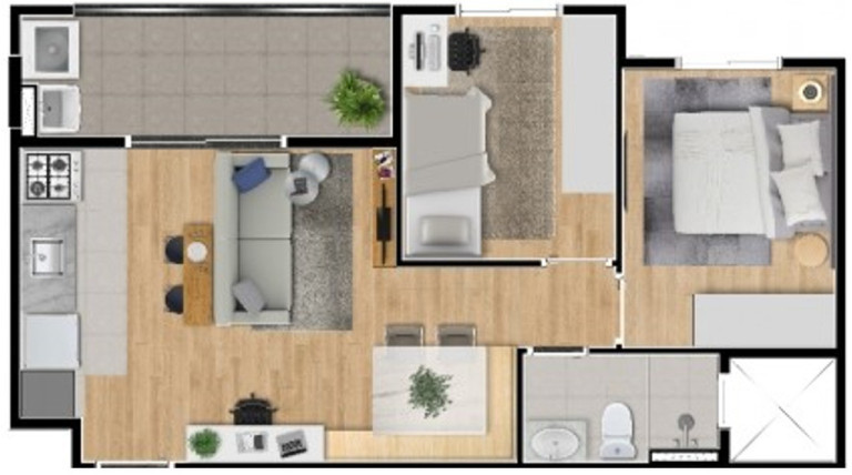 Imagem Apartamento com 2 Quartos à Venda, 47 m² em Vila Humaitá - Santo André