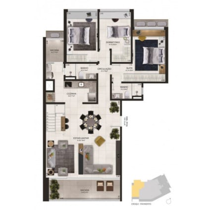 Imagem Apartamento com 2 Quartos à Venda, 83 m² em Praia Grande - Torres