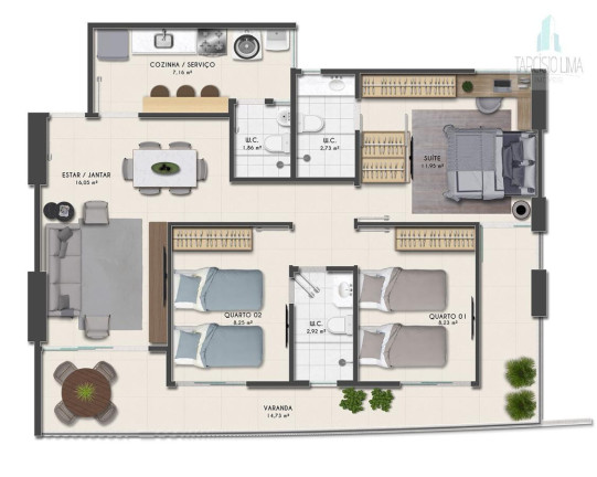 Imagem Apartamento com 3 Quartos à Venda, 83 m² em Parquelândia - Fortaleza