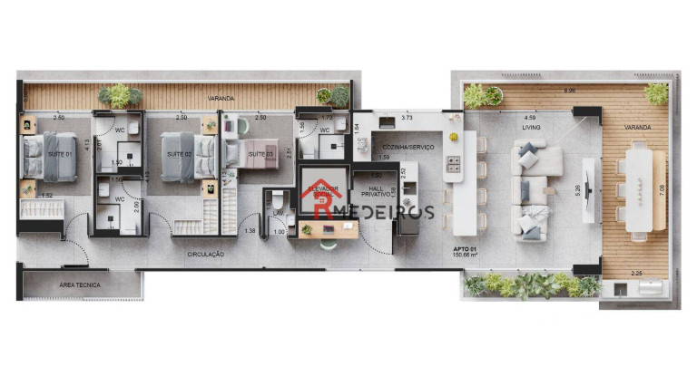 Imagem Apartamento com 3 Quartos à Venda, 150 m² em Canto Do Forte - Praia Grande